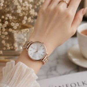 Classic Rose Gold Minimalist Women’s Analog Watch