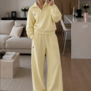 Pastel Yellow Relaxed Fit Co-Ord Lounge Set
