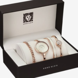Rose Gold Women’s Watch & Bracelet Gift Set