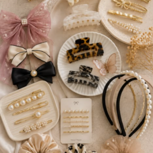 Ultimate Aesthetic Hair Accessories Set with Claw Clips, Headbands, Bobby Pins & Scrunchies